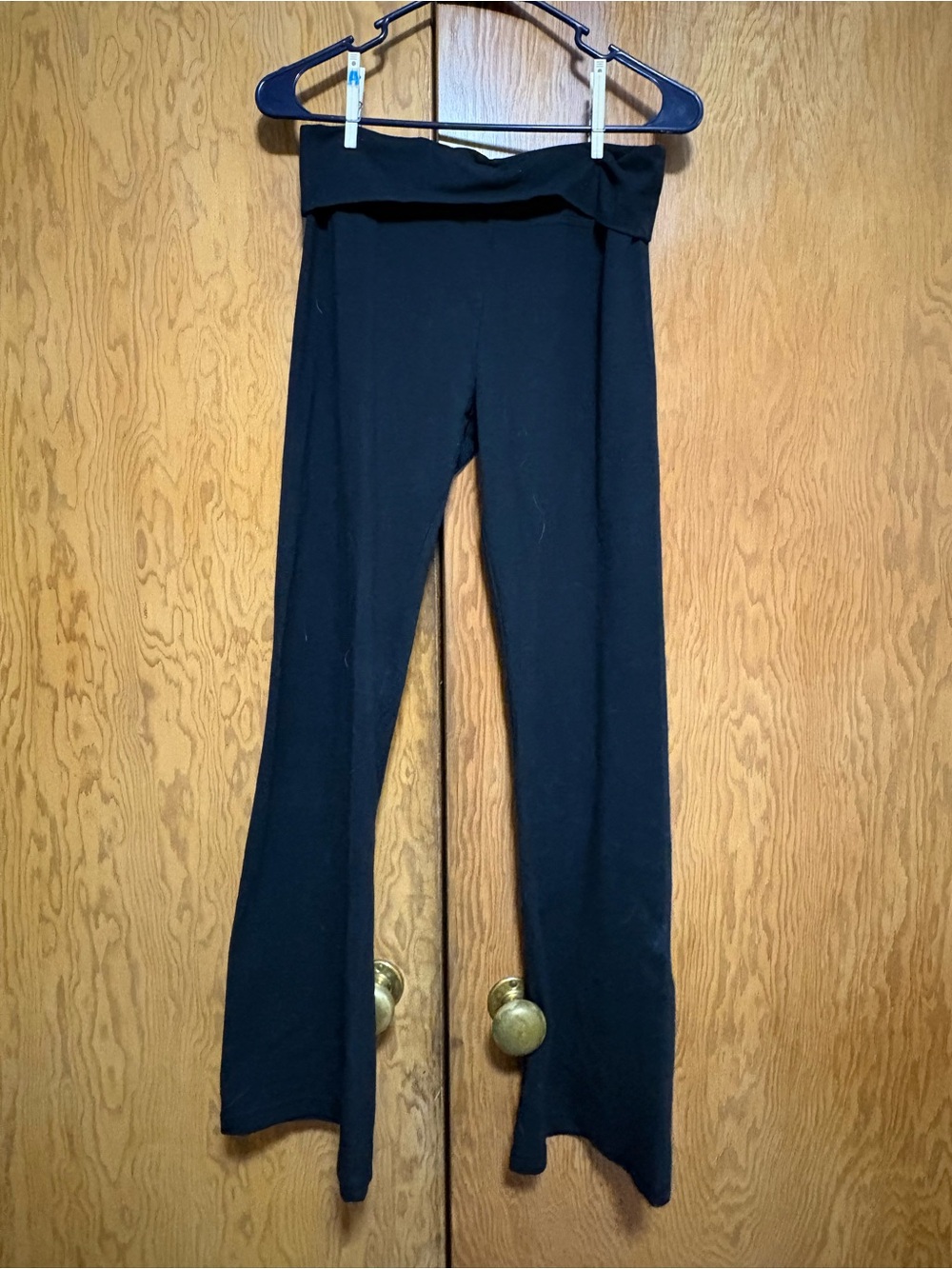 VSX Black Fold-Over Waist Flare Yoga Pants